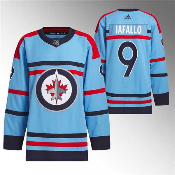 Mens Winnipeg Jets #9 Alex Iafallo Light Blue Anniversary Primegreen Stitched Jersey Dzhi->->NHL Jersey